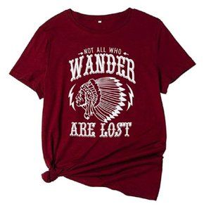 Not All Who Wander Are Lost Red Graphic Tee